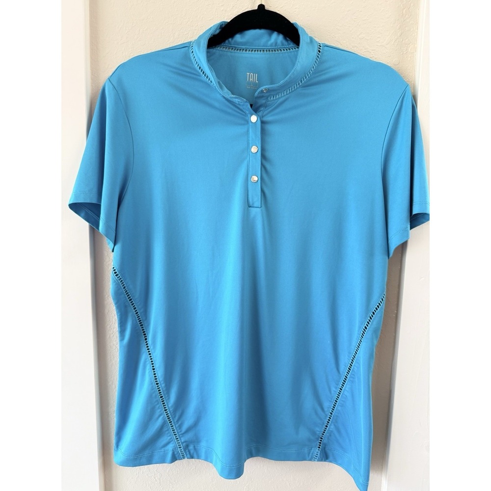 Tail White Label Aruba Blue Golf top with Zipper Women's‎ Size L Activewear